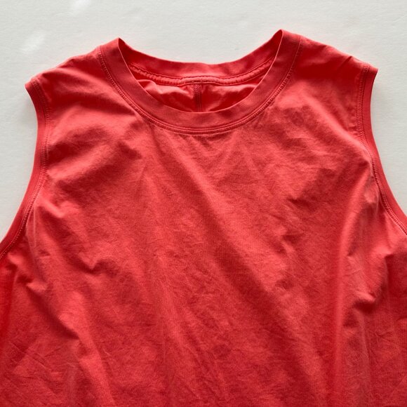 Lululemon All Yours Tank Top Raspberry Cream Size 14 Pima Cotton Muscle $48 - Picture 3 of 4